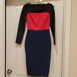 Business casual color block dress